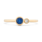 Sapphire Diamond Kiss Ring