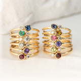 Garnet Diamond Kiss Ring