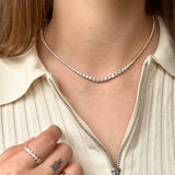 4-Prong Diamond Graduated Tennis Necklace