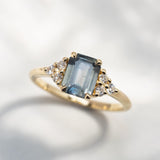 1.52ct Bella Emerald-Cut Teal Color-Shift Sapphire & Diamond Engagement Ring