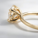 2.05ct Flora Round Lab Grown Diamond Engagement Ring with Leaf Accents