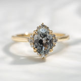 1.62ct Serena Oval Gray Sapphire & Diamond Engagement Ring