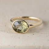 2.28ct Rey Oval Green Sapphire Engagement Ring