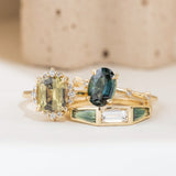 1.76ct Celestial Teal Oval Sapphire & Diamond Engagement Ring