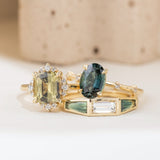 1.94ct Serena Olive Green Sapphire & Diamond Engagement Ring