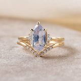 2.58ct Lena Opalescent Dutch Marquise Sapphire & Diamond Engagement Ring