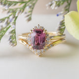 1.98ct Serena Cushion Raspberry Sapphire & Diamond Engagement Ring