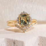 1.94ct Serena Olive Green Sapphire & Diamond Engagement Ring
