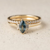 0.78ct Zara Marquise Teal Montana Sapphire & Diamond Engagement Ring