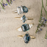 0.78ct Zara Marquise Teal Montana Sapphire & Diamond Engagement Ring