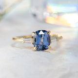 2.17ct Zara Cushion Light Blue Sapphire & Diamond Engagement Ring