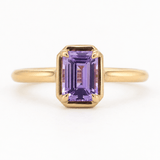 1.46ct Collet Emerald-Cut Lilac Purple Engagement Ring