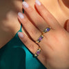 1.05ct Rey Trillion Purple Sapphire and Diamond Engagement Ring