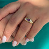 1.20ct Rey Oval Purple Sapphire and Diamond Engagement Ring