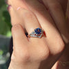 2.18ct Clara Asscher-Cut Blue Sapphire &amp; Diamond Engagement Ring