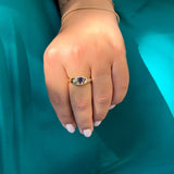 Ready To Ship - 1.05ct Rey Trillion Purple Sapphire and Diamond Ring
