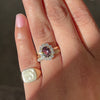 1.28ct Marisol Oval Raspberry Sapphire &amp; Diamond Halo Engagement Ring