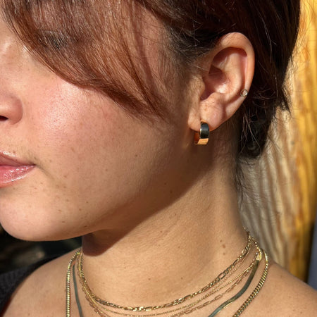 14K Gold Small Tapered Hoops