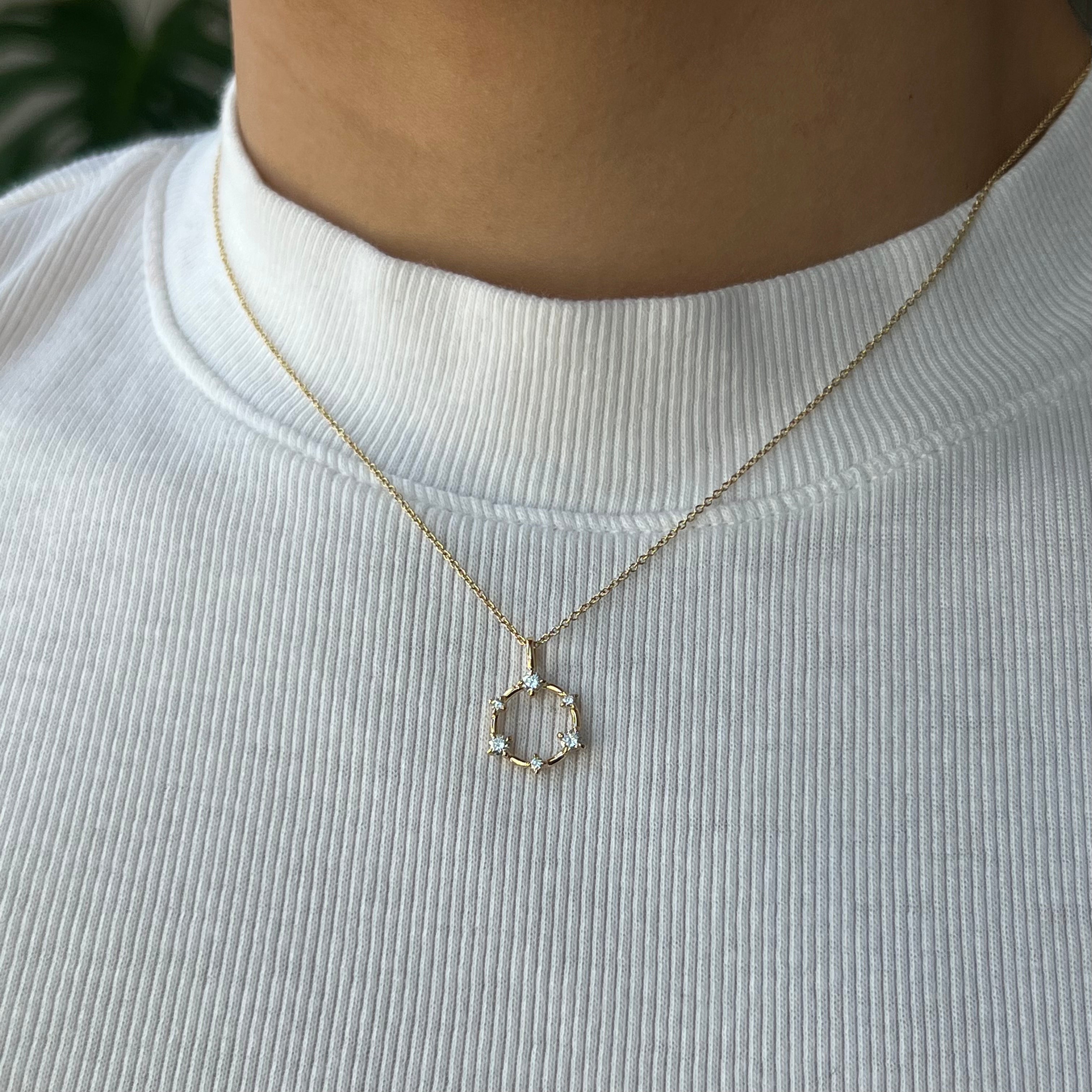 celestial diamond necklace with gold chain