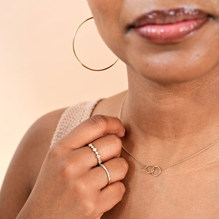 14K Gold Interlocking Rings Necklace by Valerie Madison Jewelry
