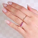 Heart diamond ring and Pink sapphire emerald cut ring