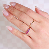 Heart diamond ring and Pink sapphire emerald cut ring