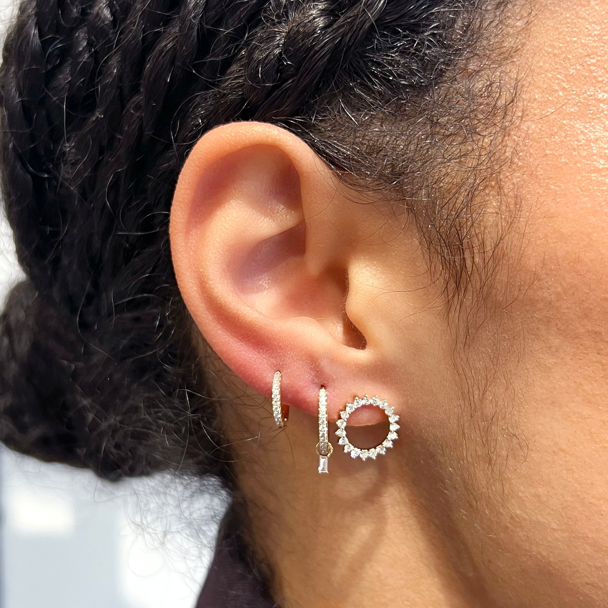 bridal earrings diamond circles