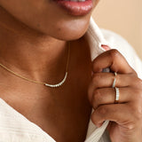 Emerald-Cut Diamond Demi Band