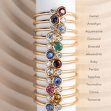 Garnet Diamond Kiss Ring
