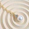 pearl necklace with baguette diamond