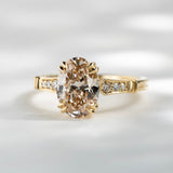 2.12ct Victoria Oval Fancy Light Brown Lab Grown Diamond Engagement Ring