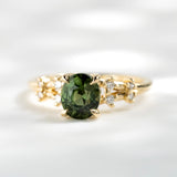 1.51ct Stella Oval Green Sapphire & Diamond Engagement Ring