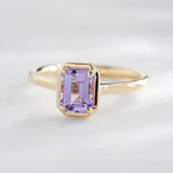 1.46ct Collet Emerald-Cut Lilac Purple Engagement Ring