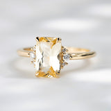2.13ct Lena Radiant Yellow Sapphire & Diamond Engagement Ring