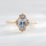 1.36ct Serena Oval Opalescent White Sapphire & Diamond Engagement Ring