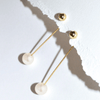 White Space Pearl Swing Earrings