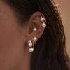 White Space Double Akoya Duo Earrings