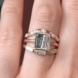Gemma Teal Baguette Sapphire & Lab Grown Diamond Engagement Ring