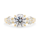 Custom Round Diamond Three Stone Engagement Ring