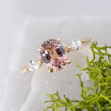 1.46ct Zara Oval Peach GIA-Certified Sapphire & Diamond Engagement Ring