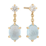 Aquamarine Diamond Drop Earrings