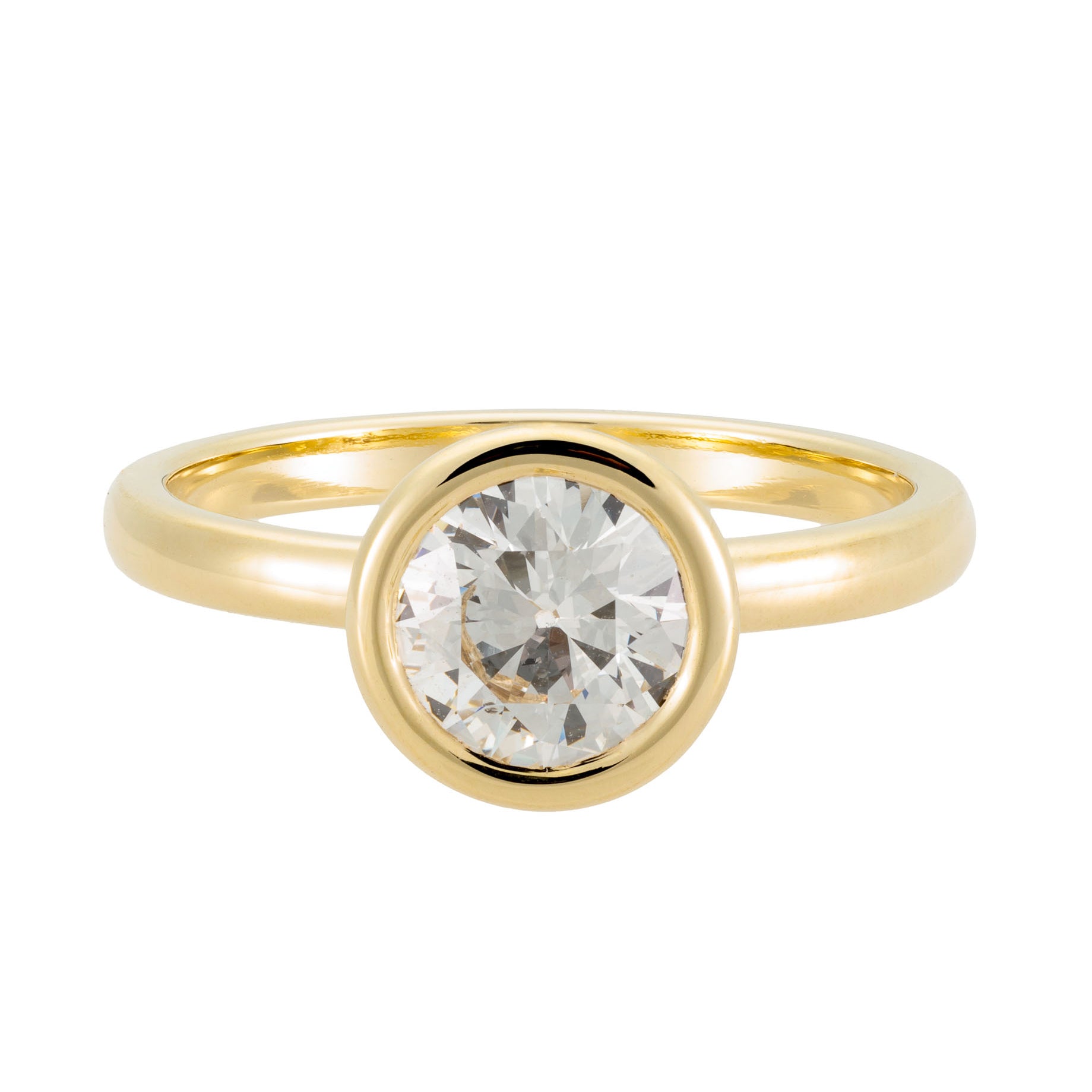 yellow gold solitaire diamond ring