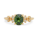 1.51ct Stella Oval Green Sapphire & Diamond Engagement Ring