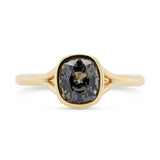 Custom Cushion Teal Sapphire Bezel Engagement Ring