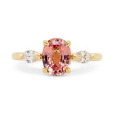 1.46ct Zara Oval Peach GIA-Certified Sapphire & Diamond Engagement Ring