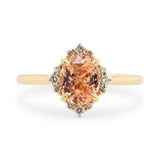1.63ct Serena Oval Peach Sapphire & Diamond Engagement Ring