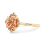 1.63ct Serena Oval Peach Sapphire & Diamond Engagement Ring