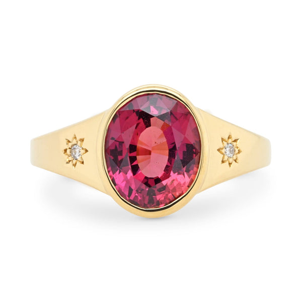 2.42ct Rey Raspberry Sapphire with Diamond Accents Engagement Ring
