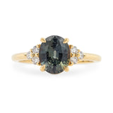 1.98ct Bella Oval Color-Shifting Teal Sapphire & Diamond Engagement Ring