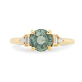 1.61ct Clara Green Color-Change Sapphire and Diamond Engagement Ring